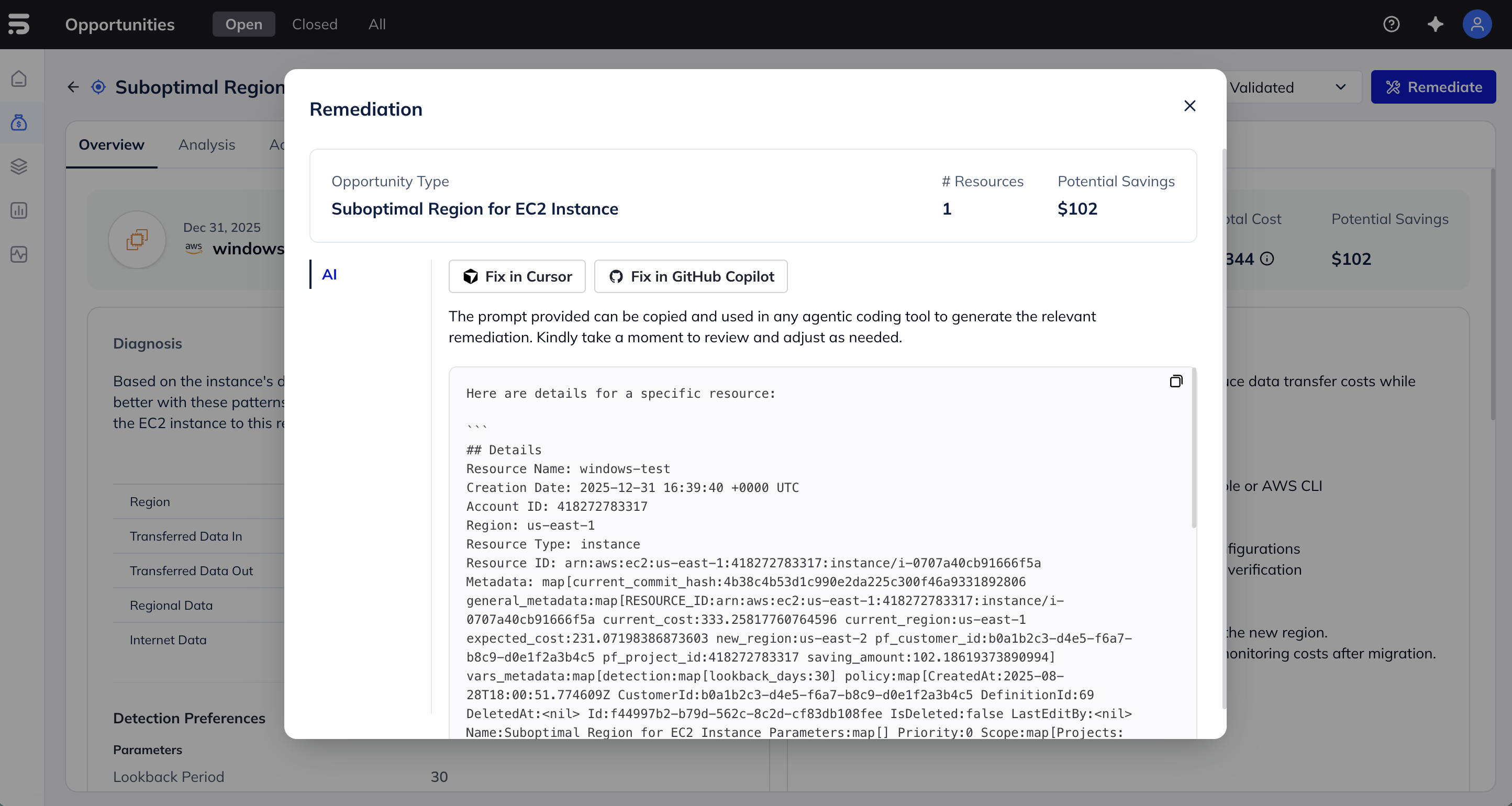 PointFive Agentic Remediation: AI-generated infrastructure-as-code fix